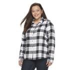 Juniors' Plus Size So&reg; Pocket Plaid Flannel Shirt, Girl's, Size: 2xl, White