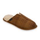 Men's Dearfoams Plaid Microfiber Scuff Slippers, Size: Xxl, Brown