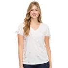 Women's Izod Slit-sleeve Knot Tee, Size: Large, White