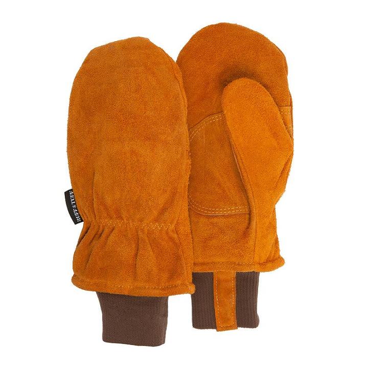 Men's Quietwear Split Leather Mittens, Size: Xl, Brown Oth
