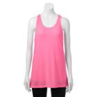 Juniors' So&reg; Mesh Back Racerback Tunic Tank, Girl's, Size: Xl, Brt Pink