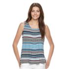 Women's Croft & Barrow&reg; Pintuck Tank, Size: Xs, Dark Blue