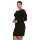 Plus Size Jennifer Lopez Slashed Sleeve Sweater Dress, Women's, Size: 2xl, Black