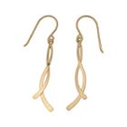 24k Gold-over-silver Double Swirl Drop Earrings, Women's, Yellow