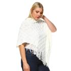 Plus Size White Mark Frostline Poncho, Women's