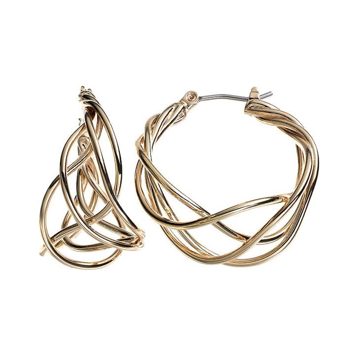 Dana Buchman Woven Hoop Earrings, Women's, Yellow