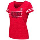 Juniors' Campus Heritage Wisconsin Badgers Double Stag V-neck Tee, Women's, Size: Xxl, Light Red