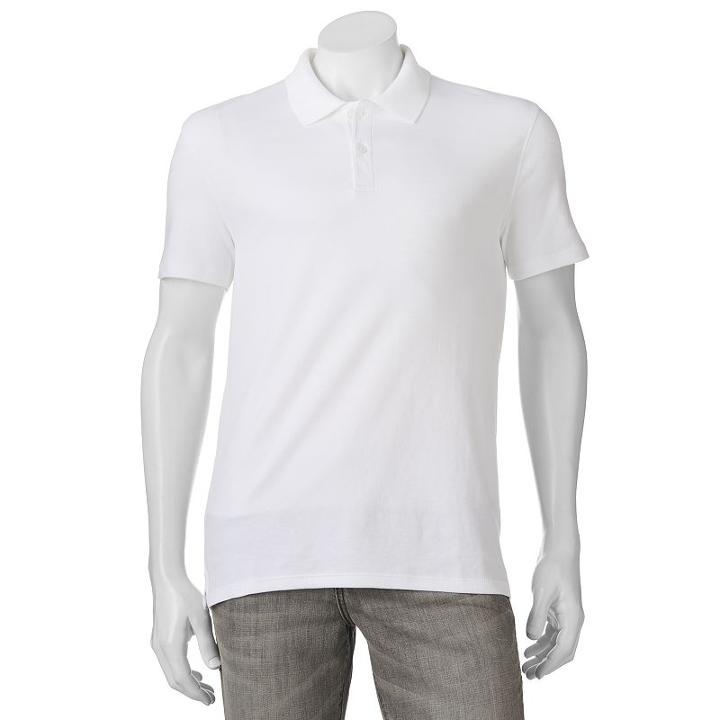 Men's Apt. 9&reg; Slim-fit Luxury Polo, Size: Small Slim, White
