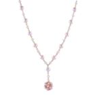 14k Gold Pink Freshwater Cultured Pearl & Rose Quartz Bead Y Necklace, Women's, Size: 17