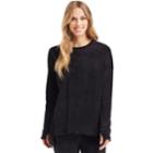 Women's Cuddl Duds Plush Velour Pullover Top, Size: Xl, Black