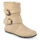 Journee Katty Girls' Midcalf Boots, Size: 3, Med Beige