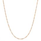 14k Rose Gold-plated Silver Adjustable Singapore Chain Necklace - 22 In, Women's, Size: 22, Pink