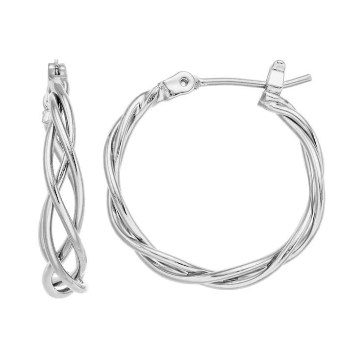 Simply Vera Vera Wang Lattice Hoop Earrings, Women's, Black