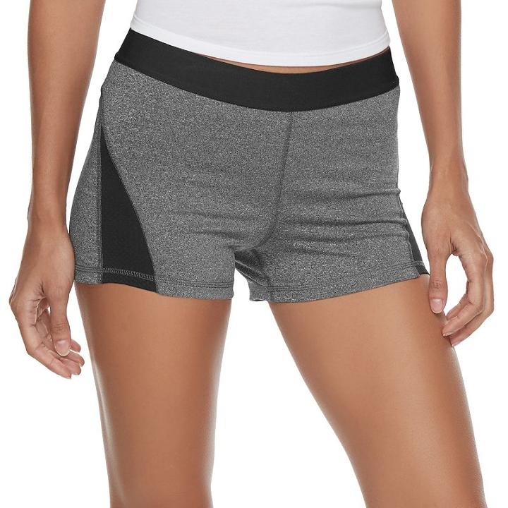 Juniors' So&reg; Mesh Insert Compression Shorts, Girl's, Size: Medium, Black