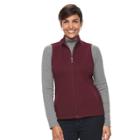 Women's Croft & Barrow&reg; Ribbed Side Quilted Vest, Size: Small, Red