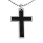 Lynx Stainless Steel Cross Pendant, Adult Unisex, Grey