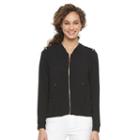 Women's Harve Benard Embellished Bomber Jacket, Size: Small, Black
