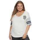 Juniors' Plus Size Harry Potter Seeker Football Graphic Tee, Teens, Size: 3xl, White