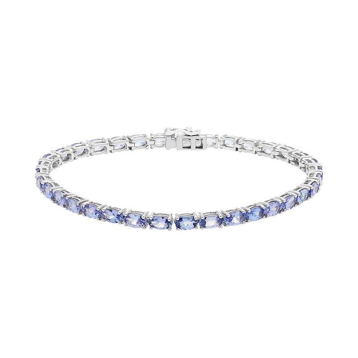 Sterling Silver Tanzanite Tennis Bracelet, Women's, Size: 7, Blue