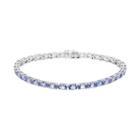 Sterling Silver Tanzanite Tennis Bracelet, Women's, Size: 7, Blue