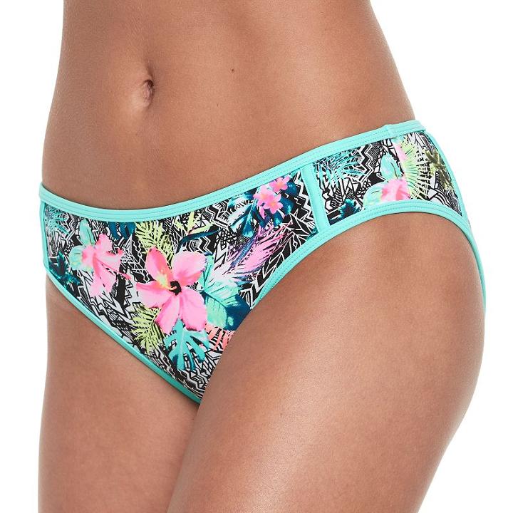 Mix And Match Tropical Floral Bikini Bottoms, Size: Xs, Lt Green
