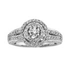 14k White Gold 3/4-ct. T.w. Round-cut Igl Certified Halo Wedding Ring, Women's, Size: 5.50