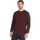Men's Arrow Classic-fit Colorblock Fleece Crewneck Sweater, Size: Large, Drk Purple