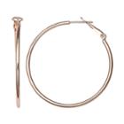Primrose 14k Rose Gold Over Silver Tube Hoop Earrings, Women's, Pink