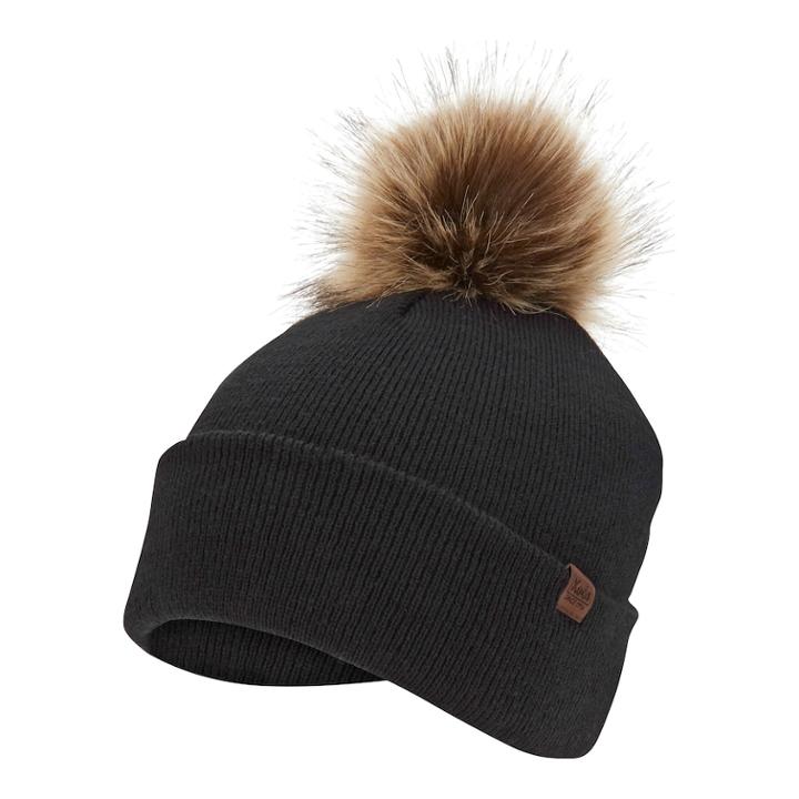 Women's Keds Faux Fur Pom Pom Beanie, Black