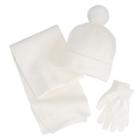 Berkshire, Girls 4-16 3-pc. Solid Scarf, Hat & Gloves Set, Girl's, Natural