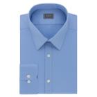 Men's Arrow Stretch Slim-fit Solid Point-collar Dress Shirt, Size: 14 32/33, Blue