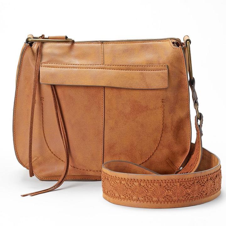 T-shirt & Jeans Mystic River Lace Guitar Strap Crossbody Bag, Women's, Red/coppr (rust/coppr)