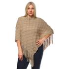 Plus Size White Mark Frostline Poncho, Women's, Natural