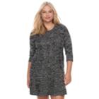 Juniors' Plus Size Cloud Chaser Marled Sweater Dress, Teens, Size: 3xl, Grey Other