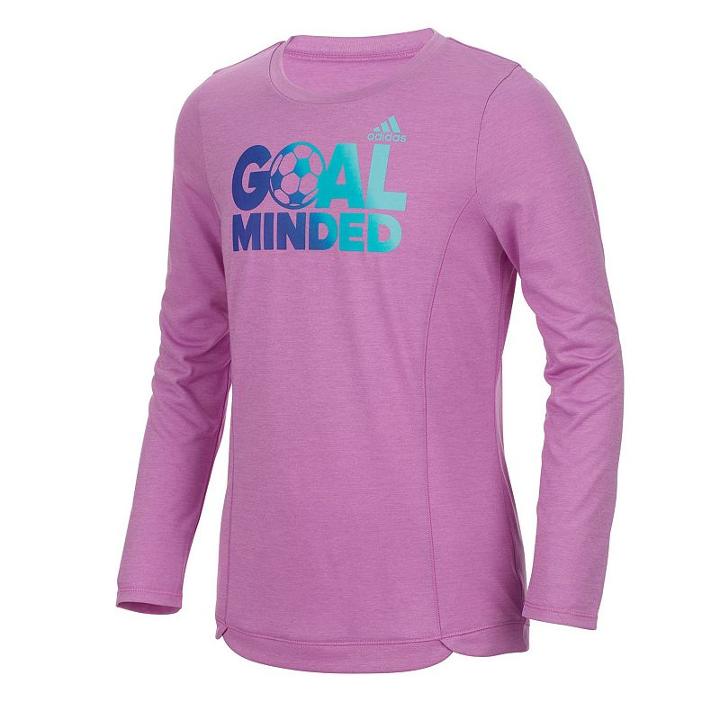 Girls 7-16 Adidas Melange Graphic Tee, Size: Small, Lt Purple