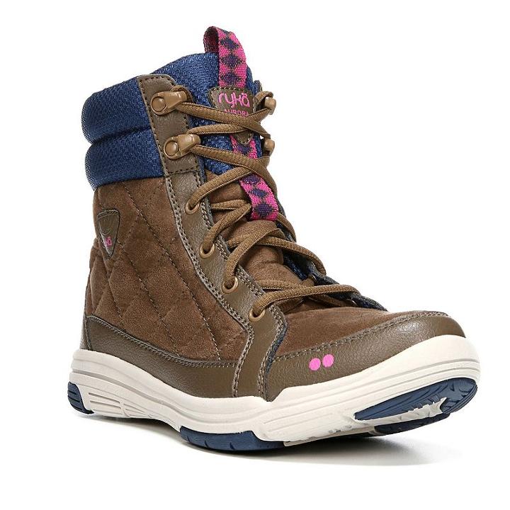 Ryka Aurora Women's Quilted High-top Ankle Booties, Size: 6.5 Wide, Brown
