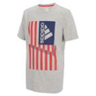 Boys 8-20 Adidas American Flag Logo Graphic Tee, Size: Medium, Grey