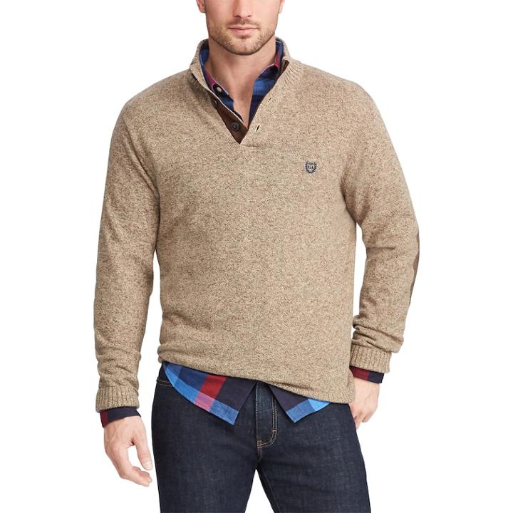 Men's Chaps Regular-fit Mockneck Pullover Sweater, Size: Xxl, Natural