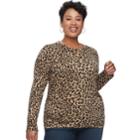 Plus Size Croft & Barrow&reg; Essential Cardigan Sweater, Women's, Size: 3xl, Med Beige