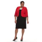 Plus Size Maya Brooke Sleeveless Dress & Jacket Set, Women's, Size: 24 W, Dark Red