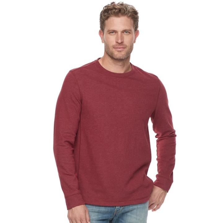 Men's Croft & Barrow&reg; Classic-fit Ultra Soft Crewneck Top, Size: Large, Dark Red