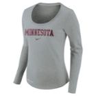 Women's Nike Minnesota Golden Gophers Slubbed Dri-fit Tee, Size: Small, Grey