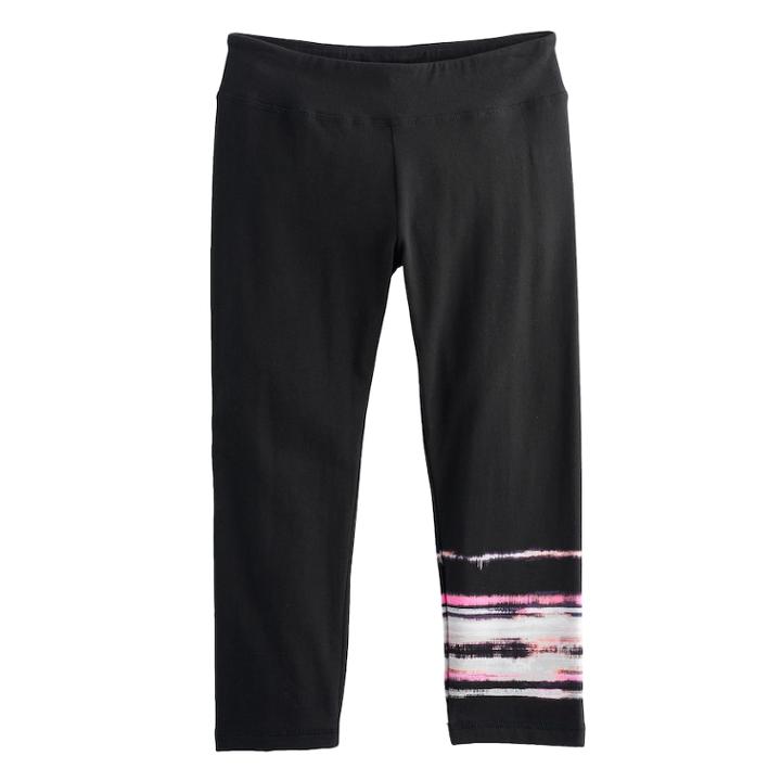 Girls 7-16 So&reg; Watercolor Yoga Capri Leggings, Size: 16, Brt Pink