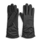 Women's Touchpoint Ruched Tech Gloves, Size: L-xl, Black