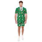 Men's Opposuits Slim-fit Santaboss Suit & Tie Set, Size: 36 - Regular, Dark Green