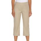 Women's Dana Buchman Twill Capri Pants, Size: Medium, Med Beige