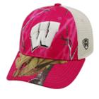Adult Top Of The World Wisconsin Badgers Doe Camo Adjustable Cap, Women's, Med Pink