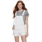 Juniors' Unionbay Rayna Destructed Jean Shortalls, Teens, Size: Medium, White