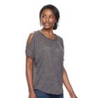 Women's Juicy Couture Marled Cold-shoulder Tee, Size: Xl, Med Grey