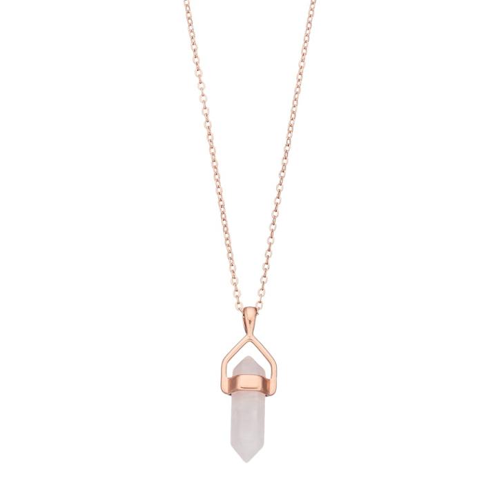 Healing Stone Rose Quartz Pendant Necklace, Women's, Pink